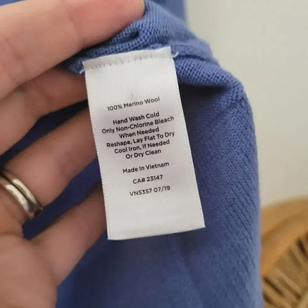 Talbots Pure Merino Wool Cowl Neck Sweater Periwinkle Blue XS Long Sleeve